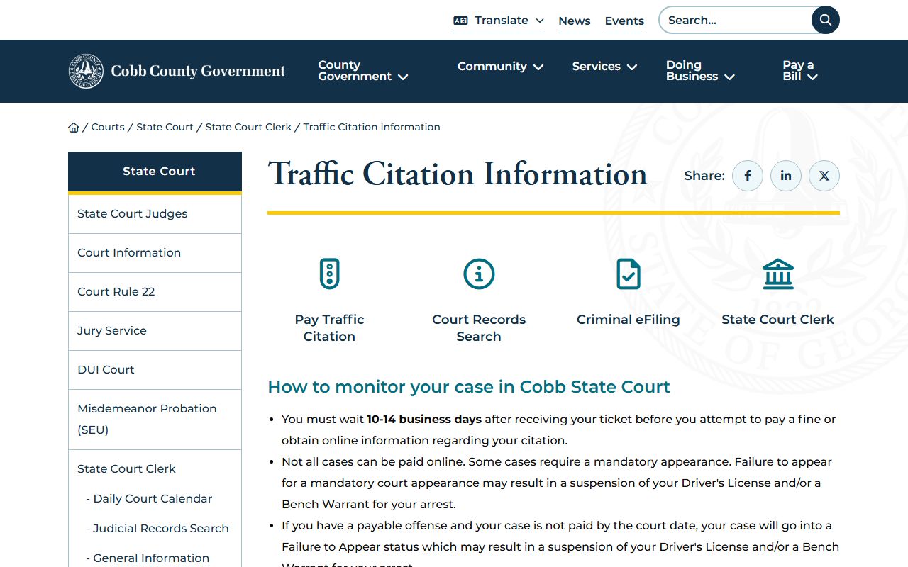 Cobb Traffic Court Records source image