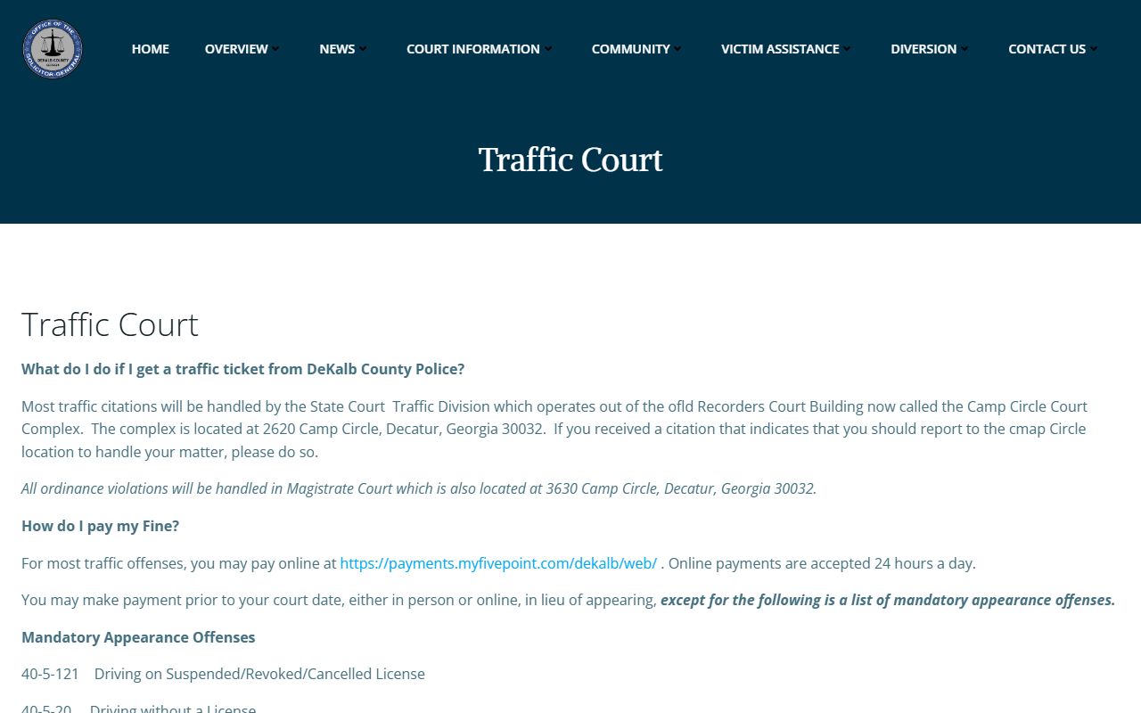 Dekalb Traffic Court Records source image